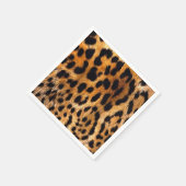 Leopard Spots Black Brown Wild Animal Fine Art Serviette (Ecke)