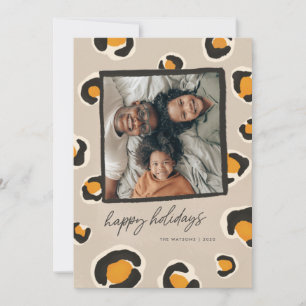 Leopard Spots Flat Holiday Card Feiertagskarte
