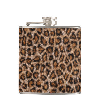 Leopard Spots Fur Jaguar Animal Cat Skin Pattern.j Flachmann