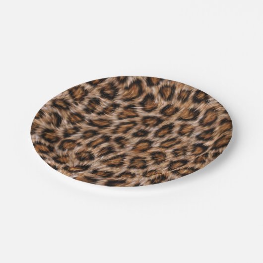 Leopard Spots Fur Jaguar Animal Cat Skin Pattern.j Pappteller (Schrägansicht)