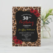 Leopard Spots Fur Jaguar Tierkatzenmuster Einladung (Stehend Vorderseite)