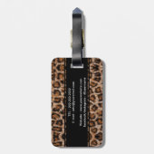 Leopard Spots Fur Jaguar Tierkatzenmuster Gepäckanhänger (Rückseite vertikal)