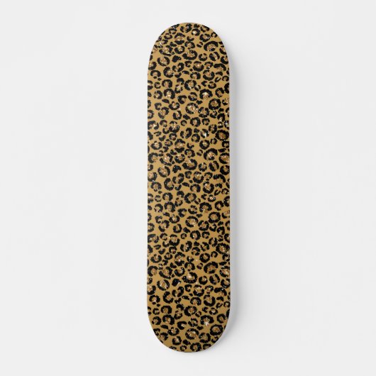 Leopard Spots Gold Fur Jaguar Muster Skateboard (Vorne)