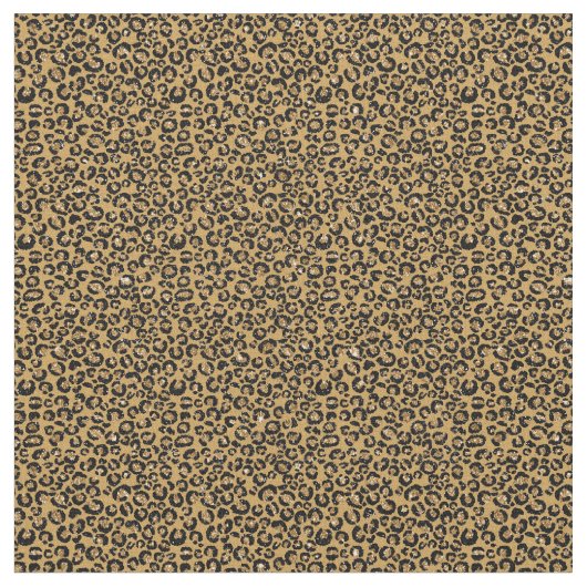 Leopard Spots Gold-Metallic-Pelztierwerbung Stoff (Nahaufnahme)