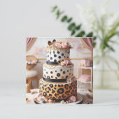 LEOPARD SPOTS LAYERED GEBURTSTAGSKAKE KARTE (Stehend Vorderseite)