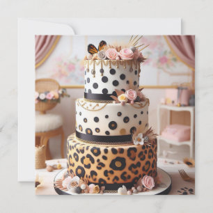 LEOPARD SPOTS LAYERED GEBURTSTAGSKAKE KARTE