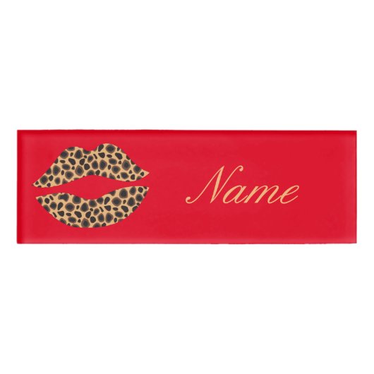 Leopard Spots Lipstick Kiss Thunder_Cove Namenschild (Vorderseite)