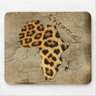 Leopard Spots Map AFRICA Wildlife Mousepad