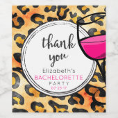 Leopard Spots Muster Danke Bachelorette Wein Weinetikett (Einzelnes Label)