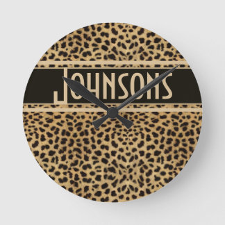 Leopard Spots Muster Runde Wanduhr