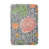 Leopard-Spots Orangefarbenes Tiermuster Badematte (Vorderseite Vertikal)