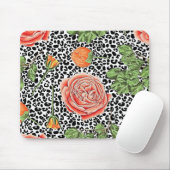 Leopard-Spots Orangefarbenes Tiermuster Mousepad (Mit Mouse)