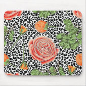 Leopard-Spots Orangefarbenes Tiermuster Mousepad (Vorne)