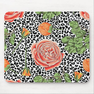 Leopard-Spots Orangefarbenes Tiermuster Mousepad