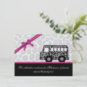 Leopard Spots Party Bus Einladung (Stehend Vorderseite)