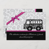 Leopard Spots Party Bus Einladung (Vorne/Hinten)