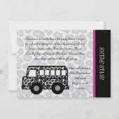 Leopard Spots Party Bus Einladung (Rückseite)