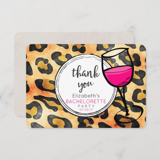 Leopard Spots Pattern Junggeselinnen-Abschied Viel Dankeskarte (Vorne/Hinten)