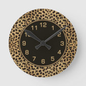 Leopard Spots Pattern Runde Wanduhr (Vorderseite)