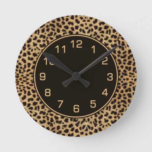 Leopard Spots Pattern Runde Wanduhr (Vorderseite)