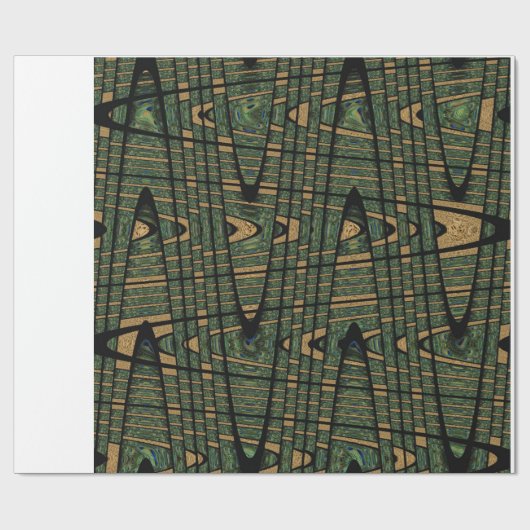 Leopard Spots Peacock Feathers Modern Geometric Geschenkpapier (Flach)