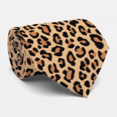 Leopard Spots Stylish Wild Cat Fur Krawatte (Gerollt)