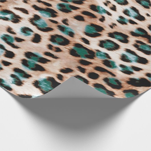 Leopard-Spots Tierdruckmuster Geschenkpapier (Ecke)