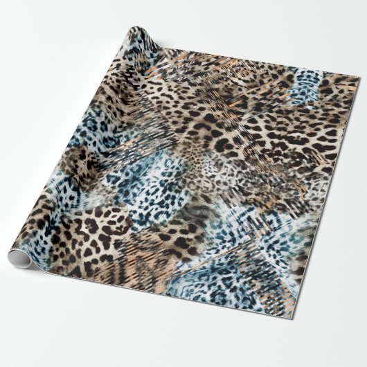 Leopard-Spots Tierdruckmuster Geschenkpapier (Ungerollt)