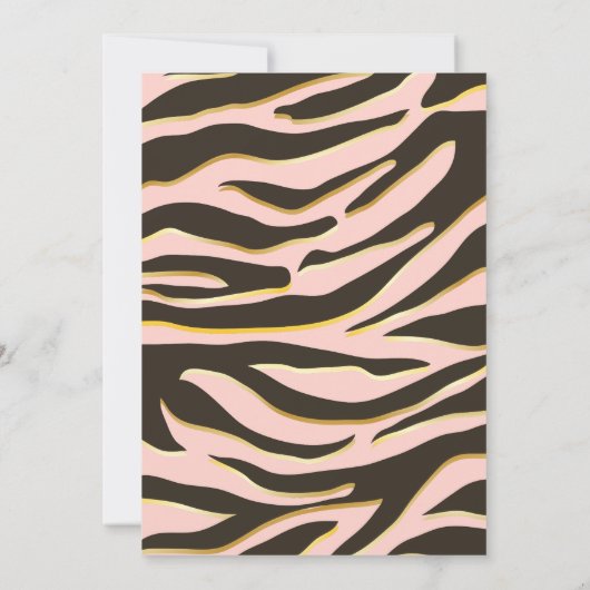 Leopard Spots & Tiger Stripes Babydusche Einladung (Rückseite)