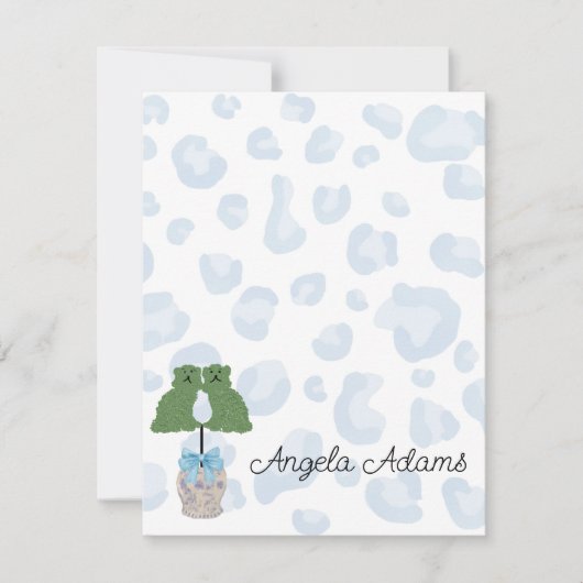 Leopard Staffordshire Hunde Topiary Note Card Mitteilungskarte (Vorderseite)