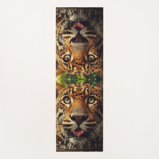 Leopard Stares beim Wasserlappen im Dschungel Yogamatte (Vorderseite)