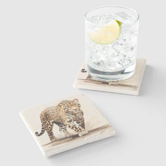 Leopard Steinuntersetzer (Seitenansicht)