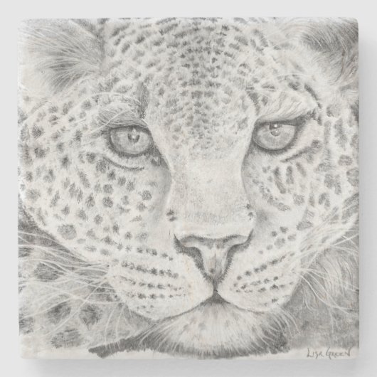 Leopard Steinuntersetzer (Vorderseite)