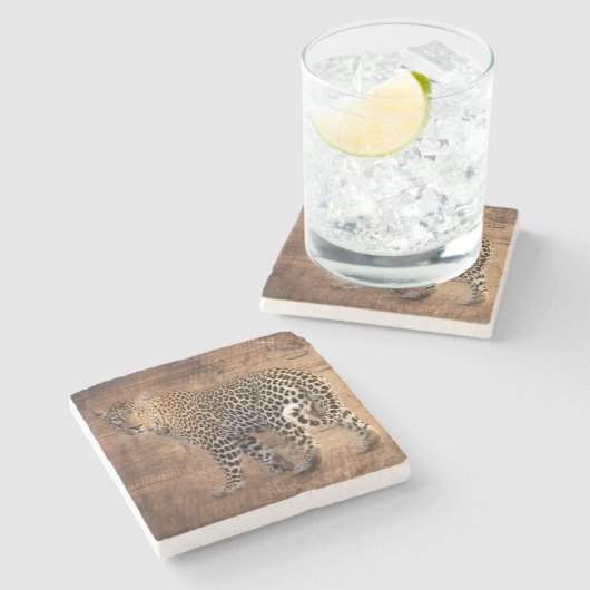 Leopard Steinuntersetzer (Seitenansicht)