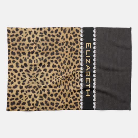 Leopard-Stellen-diamante de Handtuch (Horizontal)