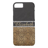 Leopard-Stellen-diamante de imitación-Diamanten Case-Mate iPhone Hülle (Rückseite)