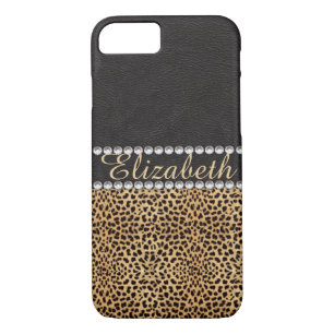Leopard-Stellen-diamante de imitación-Diamanten Case-Mate iPhone Hülle