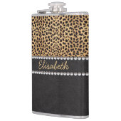 Leopard-Stellen-diamante de imitación-Diamanten Flachmann (Links)