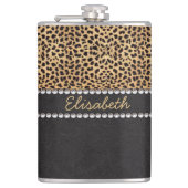 Leopard-Stellen-diamante de imitación-Diamanten Flachmann (Vorderseite)