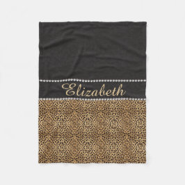 Leopard-Stellen-diamante de imitación-Diamanten Fleecedecke