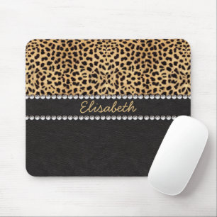 Leopard-Stellen-diamante de imitación-Diamanten Mousepad