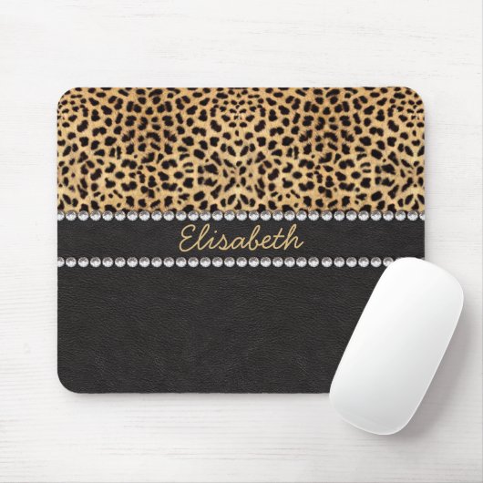 Leopard-Stellen-diamante de imitación-Diamanten Mousepad (Mit Mouse)