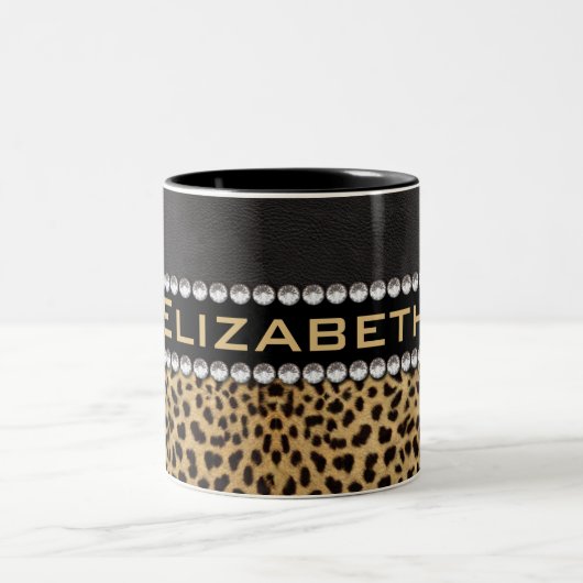Leopard-Stellen-diamante de Zweifarbige Tasse (Mittel)