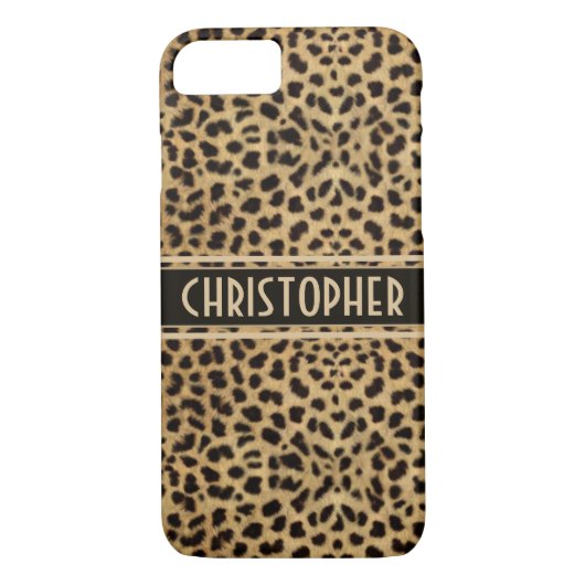 Leopard-Stellen-Haut-Druck personalisiert Case-Mate iPhone Hülle (Rückseite)