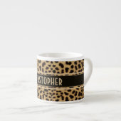 Leopard-Stellen-Haut-Druck personalisiert Espressotasse (Vorderseite Rechts)