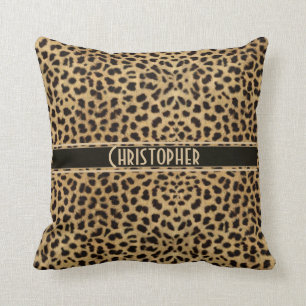 Leopard-Stellen-Haut-Druck personalisiert Kissen