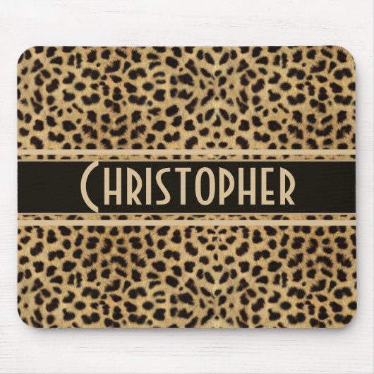 Leopard-Stellen-Haut-Druck personalisiert Mousepad (Vorne)