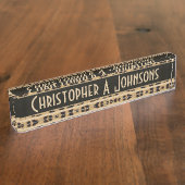 Leopard-Stellen-Haut-Druck personalisiert Namensplakette (Seite)