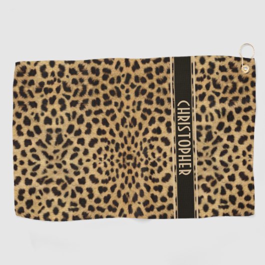 Leopard-Stellen-Haut-Druck personifizieren Golfhandtuch (Horizontal)