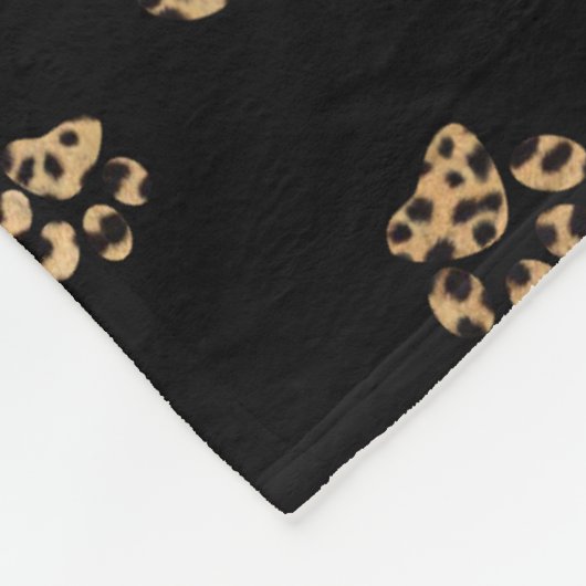 Leopard-Stellen-Haut-Tatzen-Drucke Fleecedecke (Ecke)